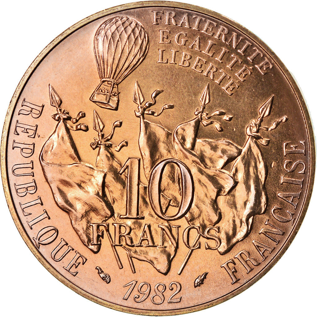 Coin, France, Gambetta, 10 Francs, 1982, Paris, MS(65-70), Nickel-Bronze