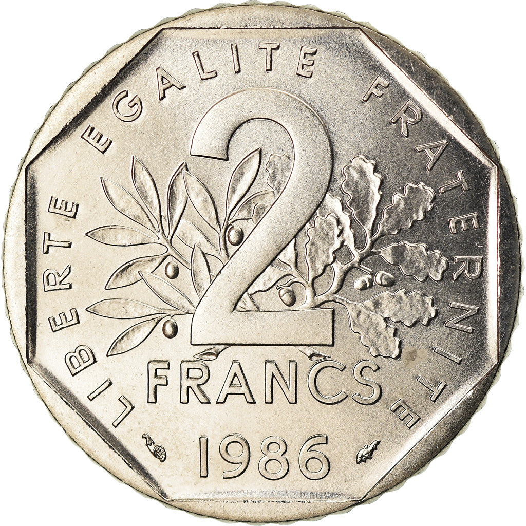 Moneda, Francia, Semeuse, 2 Francs, 1986, Paris, FDC, Níquel, KM:942.1