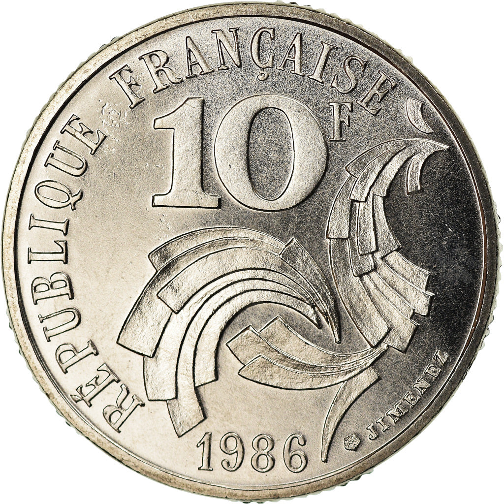 Coin, France, Jimenez, 10 Francs, 1986, Paris, MS(65-70), Nickel, KM:959