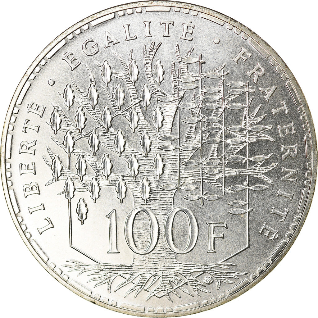 Coin, France, Panthéon, 100 Francs, 1986, Paris, MS(65-70), Silver, KM:951.1