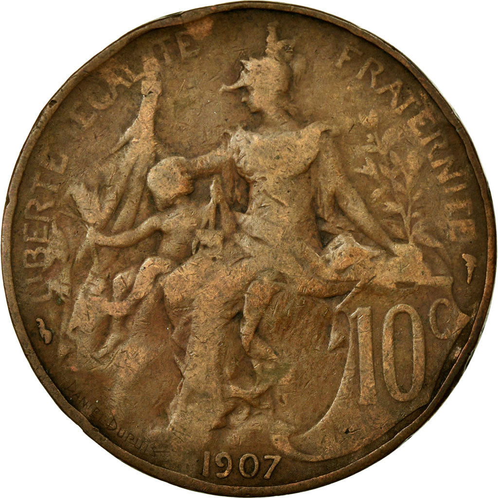 Coin, France, Dupuis, 10 Centimes, 1907, VF(20-25), Bronze, KM:843, Gadoury:277