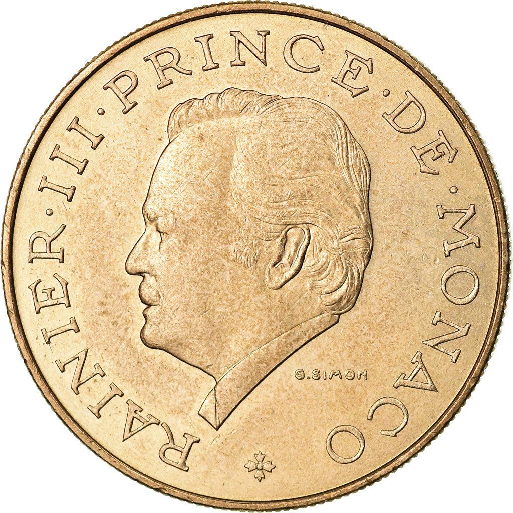Coin, Monaco, Rainier III, 10 Francs, 1977, AU(55-58), Copper-Nickel-Aluminum