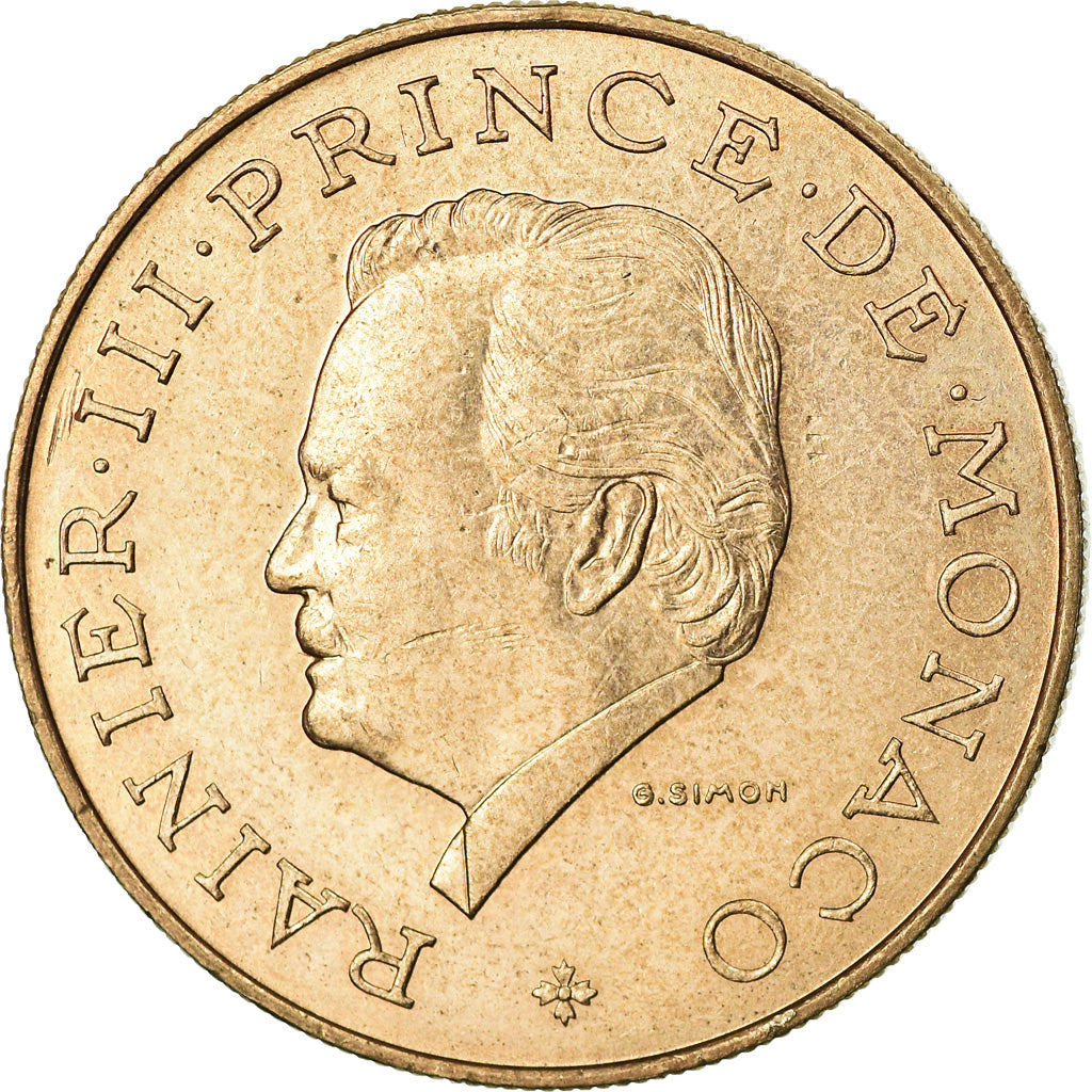 Münze, Monaco, Rainier III, 10 Francs, 1977, VZ, Copper-Nickel-Aluminum