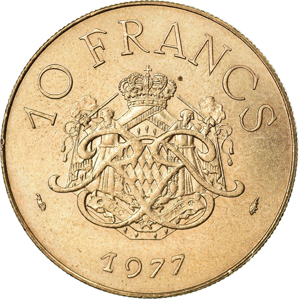 Münze, Monaco, Rainier III, 10 Francs, 1977, VZ, Copper-Nickel-Aluminum