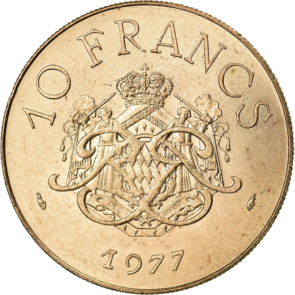Moneta, Monaco, Rainier III, 10 Francs, 1977, SPL-, Rame-nichel-alluminio