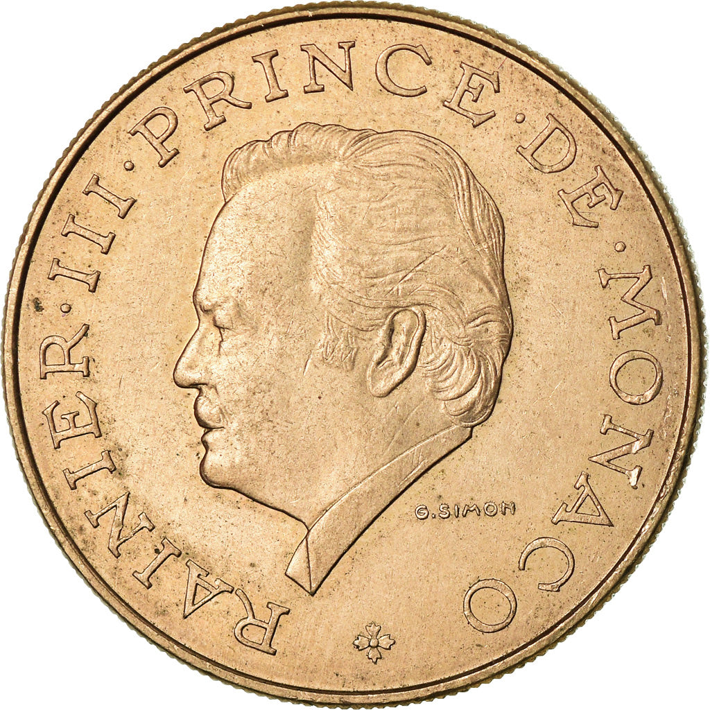 Coin, Monaco, Rainier III, 10 Francs, 1974, AU(55-58), Copper-Nickel-Aluminum
