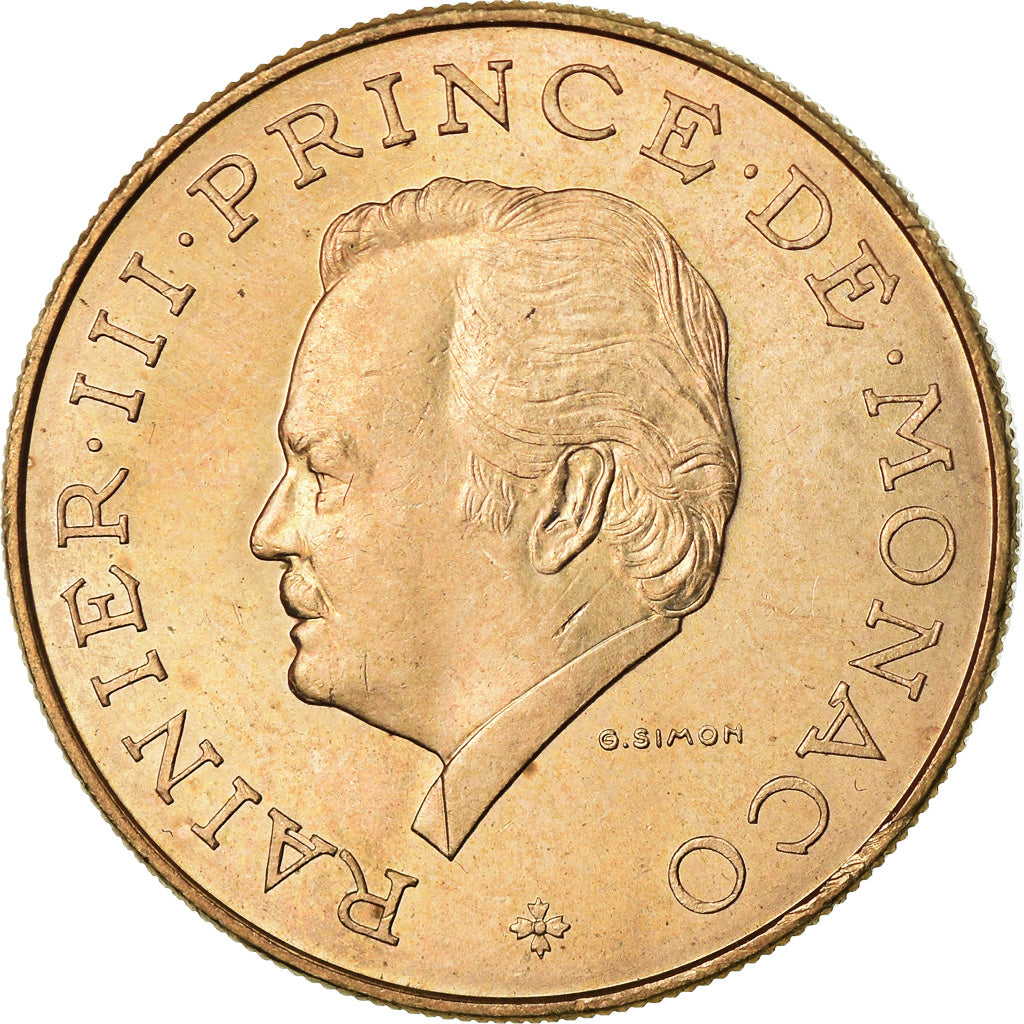 Coin, Monaco, Rainier III, 10 Francs, 1974, AU(55-58), Copper-Nickel-Aluminum