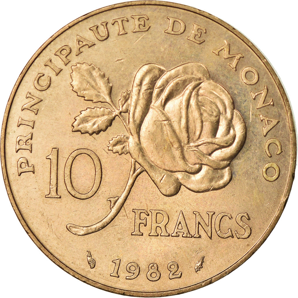 Coin, Monaco, Rainier III, 10 Francs, 1982, AU(55-58), Copper-Nickel-Aluminum
