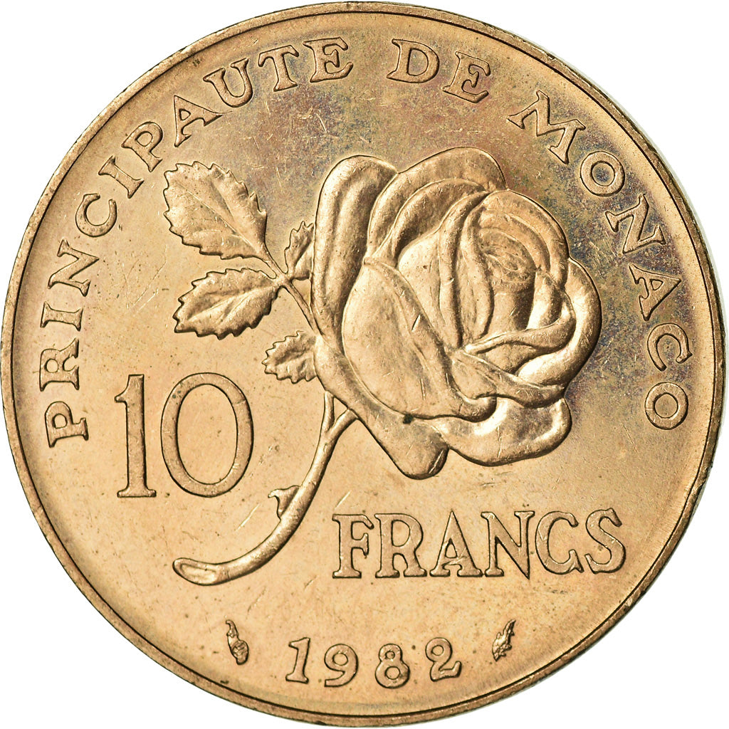 Moneta, Monaco, Rainier III, 10 Francs, 1982, SPL-, Rame-nichel-alluminio