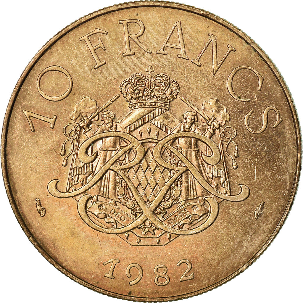 Münze, Monaco, Rainier III, 10 Francs, 1982, VZ, Copper-Nickel-Aluminum