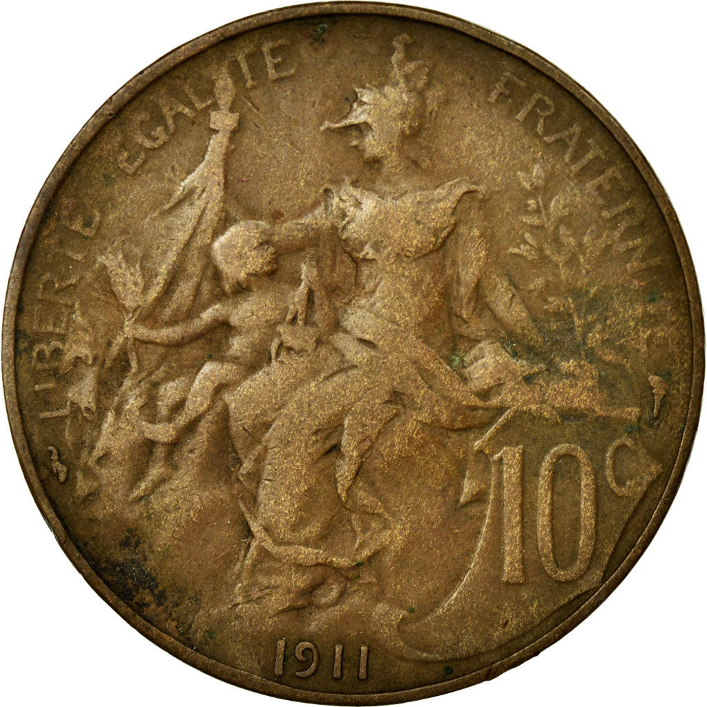 Coin, France, Dupuis, 10 Centimes, 1911, EF(40-45), Bronze, KM:843, Gadoury:277