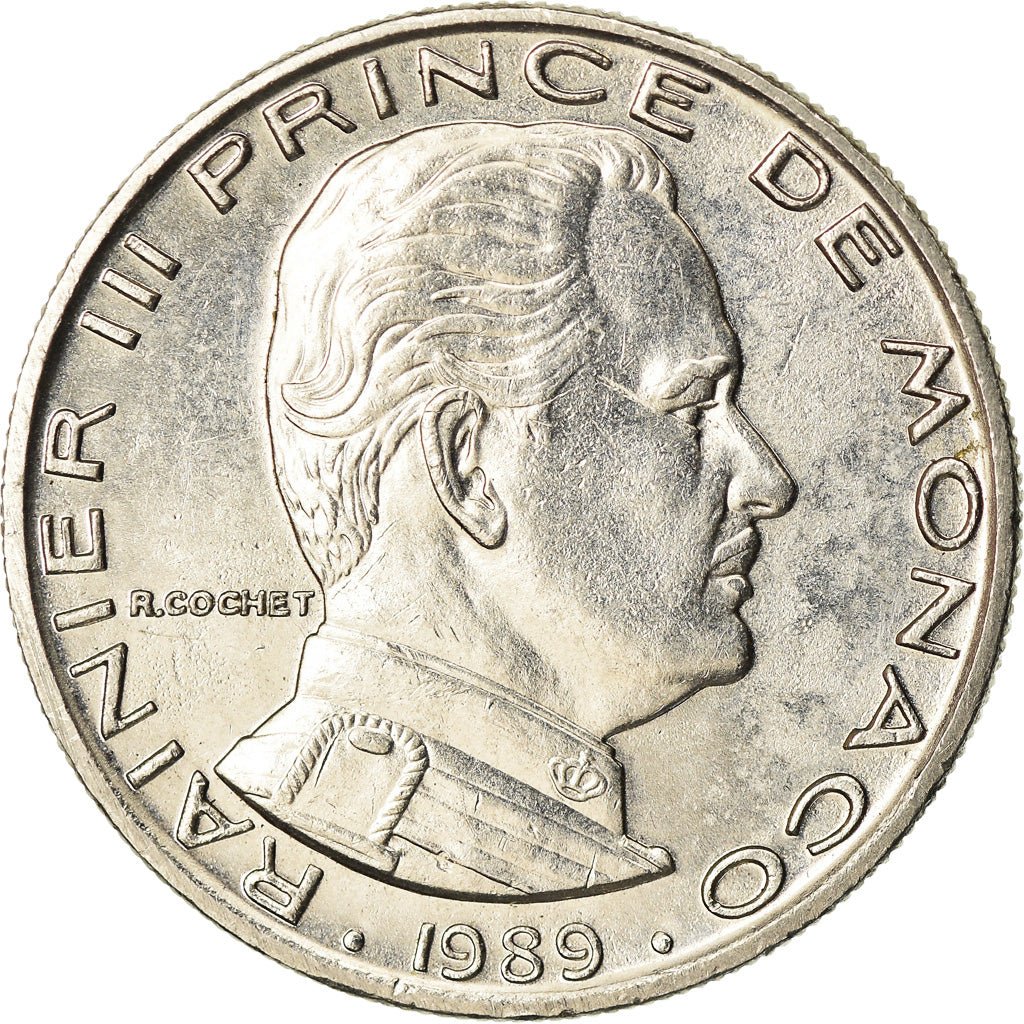 Coin, Monaco, Rainier III, Franc, 1989, AU(55-58), Nickel, KM:140, Gadoury:MC