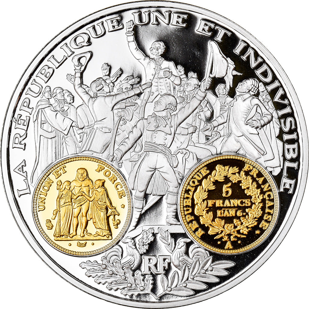 France, Medal, Histoire Monétaire, 5 Francs Union et Force, MS(65-70), Silver