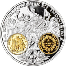 France, Medal, Histoire Monétaire, 5 Francs Union et Force, MS(65-70), Silver