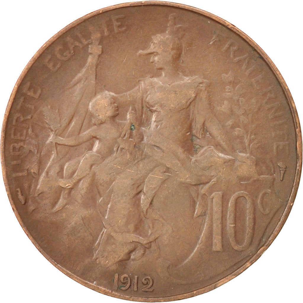 Coin, France, Dupuis, 10 Centimes, 1912, EF(40-45), Bronze, KM:843, Gadoury:277