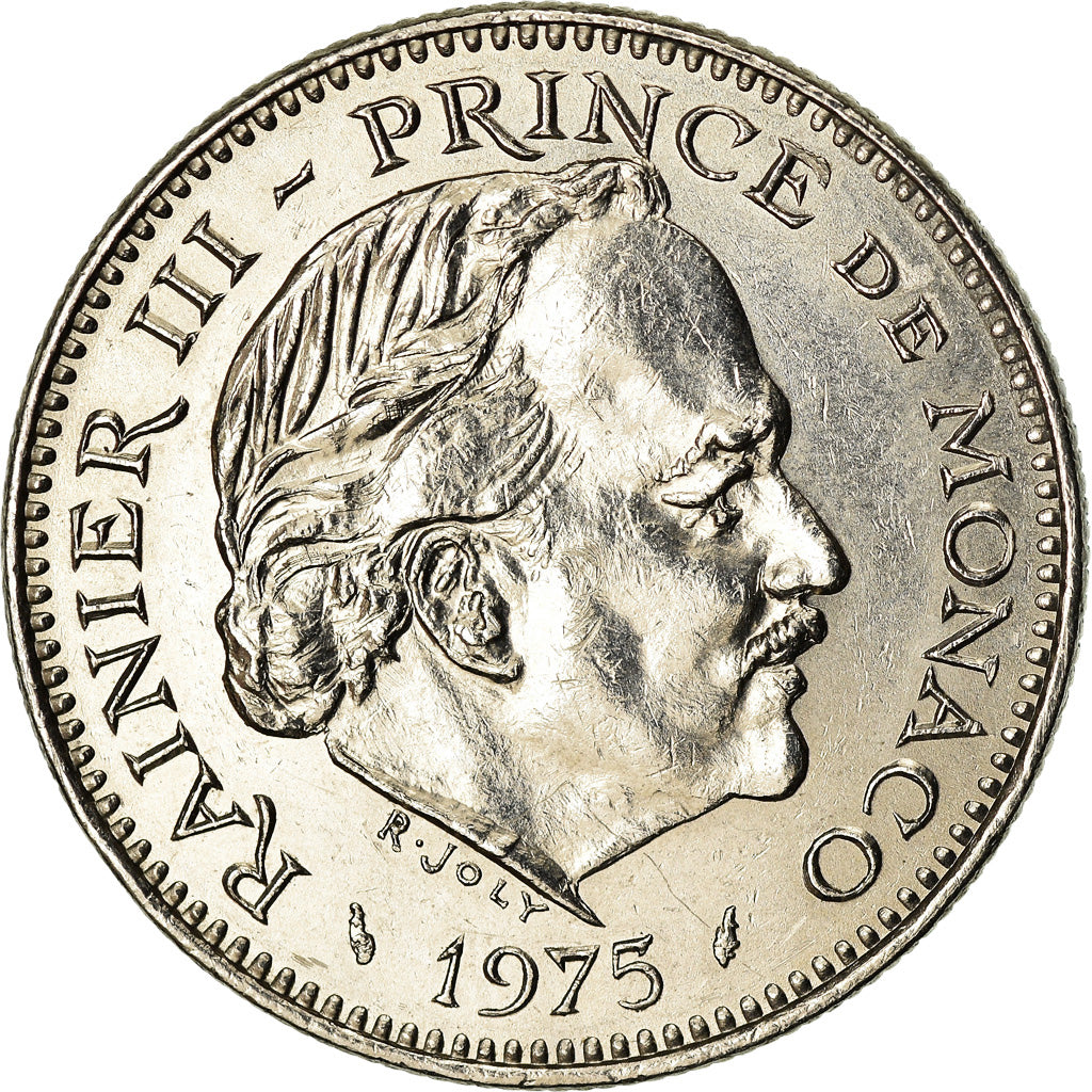 Moneta, Monaco, Rainier III, 5 Francs, 1975, SPL-, Rame-nichel, KM:150