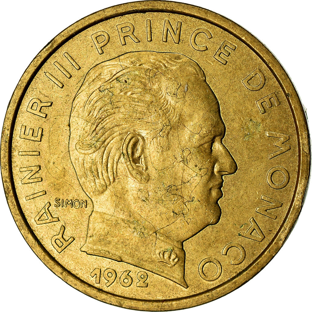 Münze, Monaco, Rainier III, 10 Centimes, 1962, SS, Aluminum-Bronze, KM:142