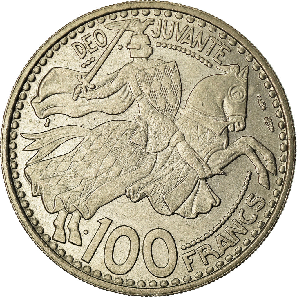 Coin, Monaco, Rainier III, 100 Francs, Cent, 1950, AU(55-58), Copper-nickel