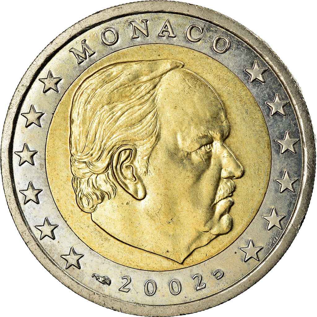 Monaco, 2 Euro, 2002, Paris, MS(63), Bimetaliczny, KM:174