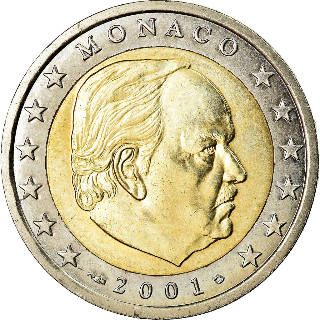 Monaco, 2 Euro, 2001, UNZ, Bi-Metallic, KM:186