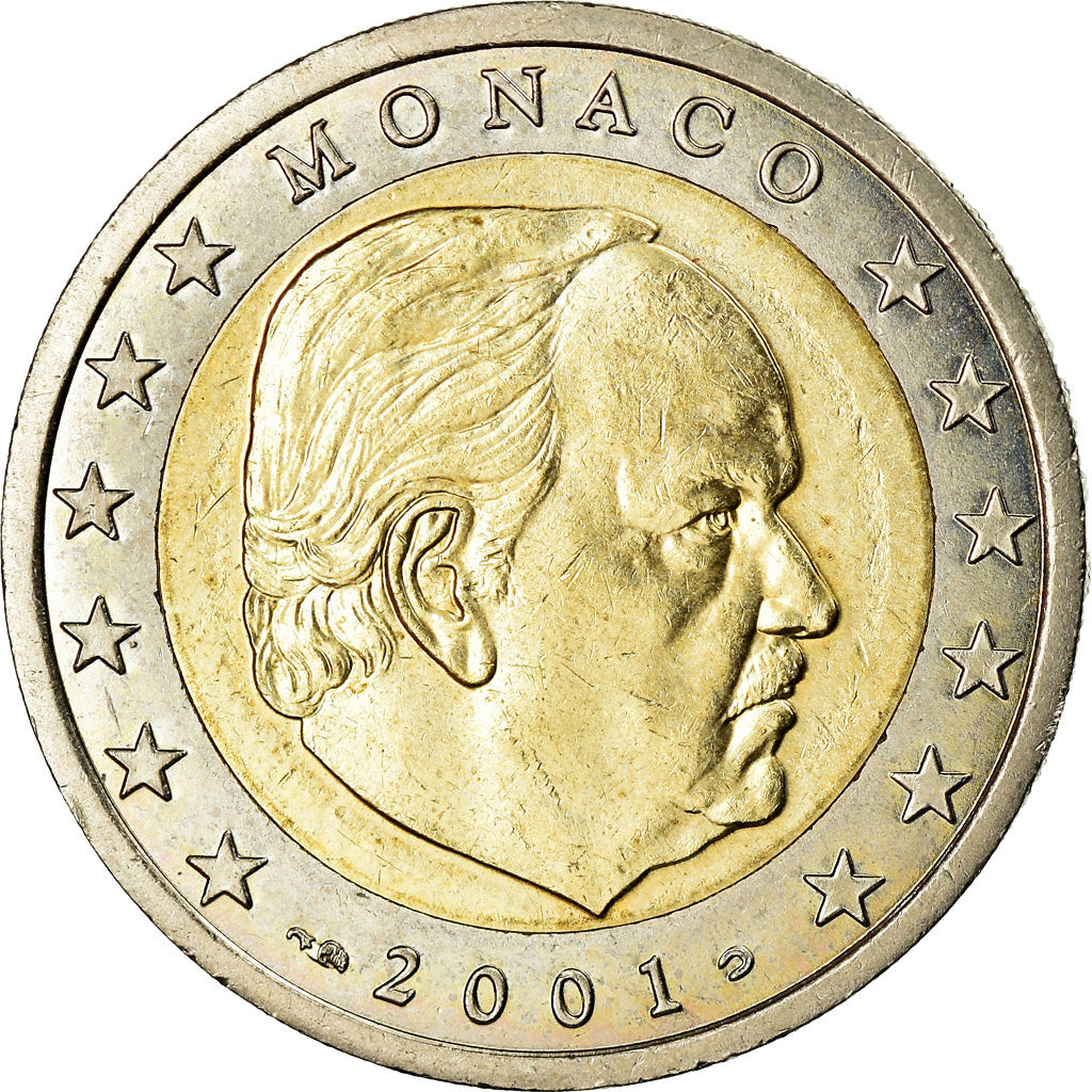 Monaco, 2 Euro, 2001, UNZ, Bi-Metallic, KM:186