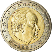 Monaco, 2 Euro, 2001, MS(63), Bi-Metallic, KM:186