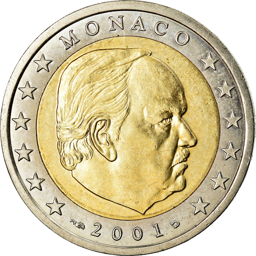 Monaco, 2 Euro, 2001, UNZ, Bi-Metallic, KM:186