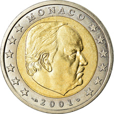 Monaco, 2 Euro, 2001, UNZ, Bi-Metallic, KM:186