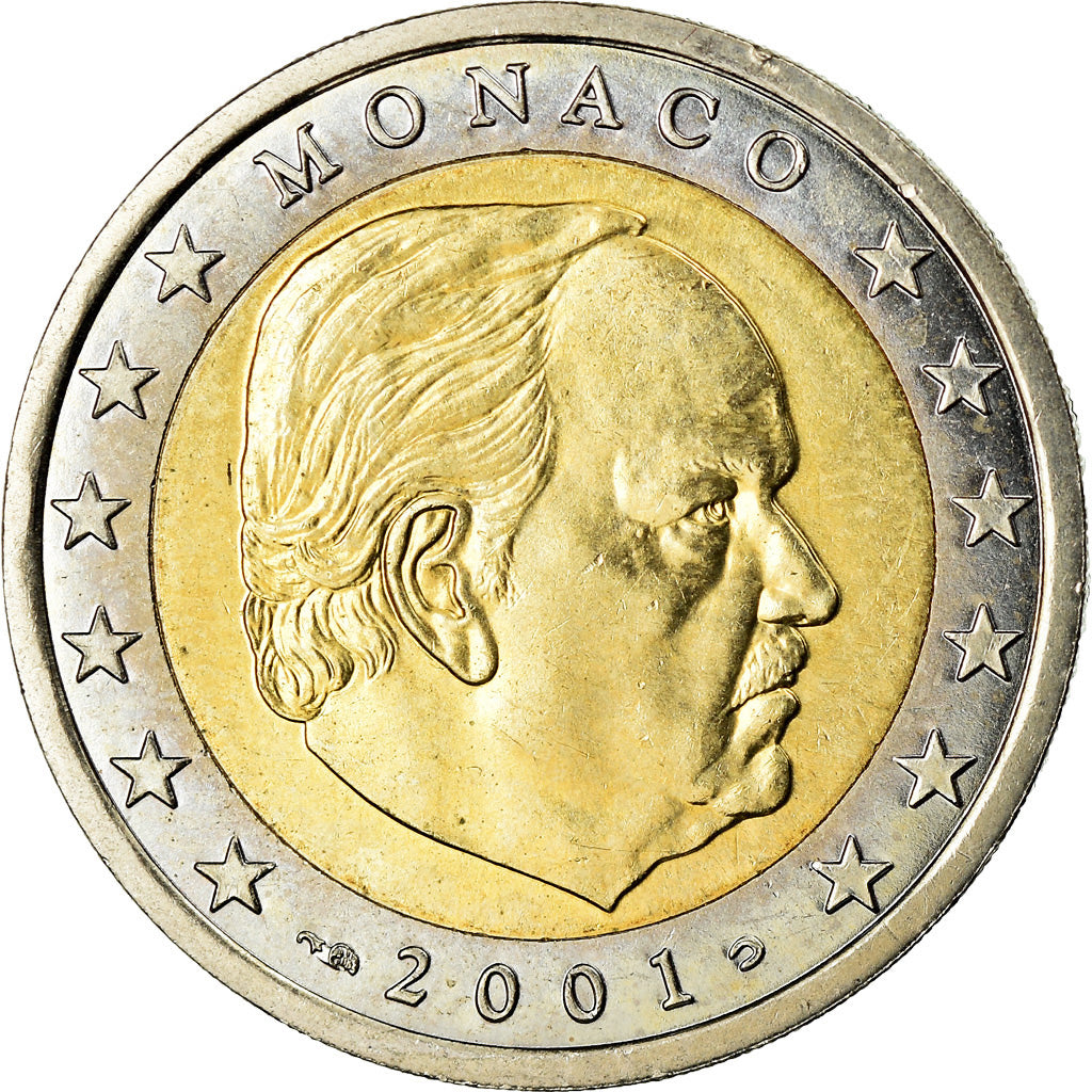 Monaco, 2 Euro, 2001, Paris, MS(63), Bimetaliczny, KM:186