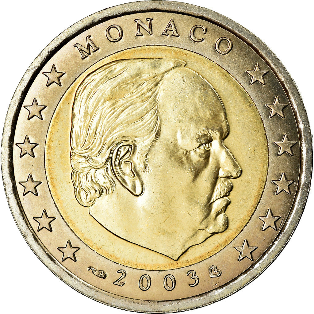 Monaco, 2 Euro, 2003, UNZ, Bi-Metallic, KM:174
