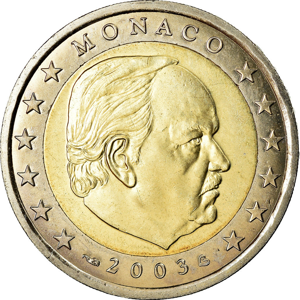 Monaco, 2 Euro, 2003, MS(63), Bi-Metallic, KM:174