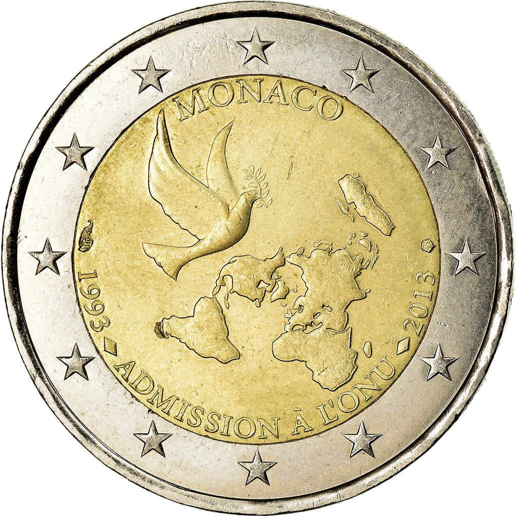 Monaco, 2 Euro, Admission à l'ONU, 2013, SPL, Bi-metallico