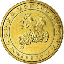 Monaco, 10 Euro Cent, 2002, AU(55-58), Brass, KM:170