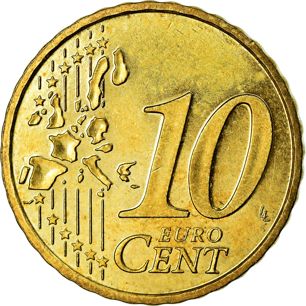 Monaco, 10 Euro Cent, 2002, AU(55-58), Brass, KM:170