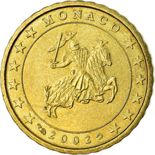Monaco, 10 Euro Cent, 2002, AU(55-58), Brass, KM:170