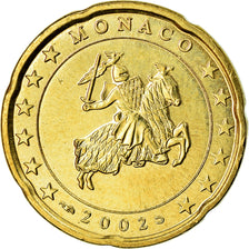Monaco, 20 Euro Cent, 2002, SUP, Laiton, KM:171