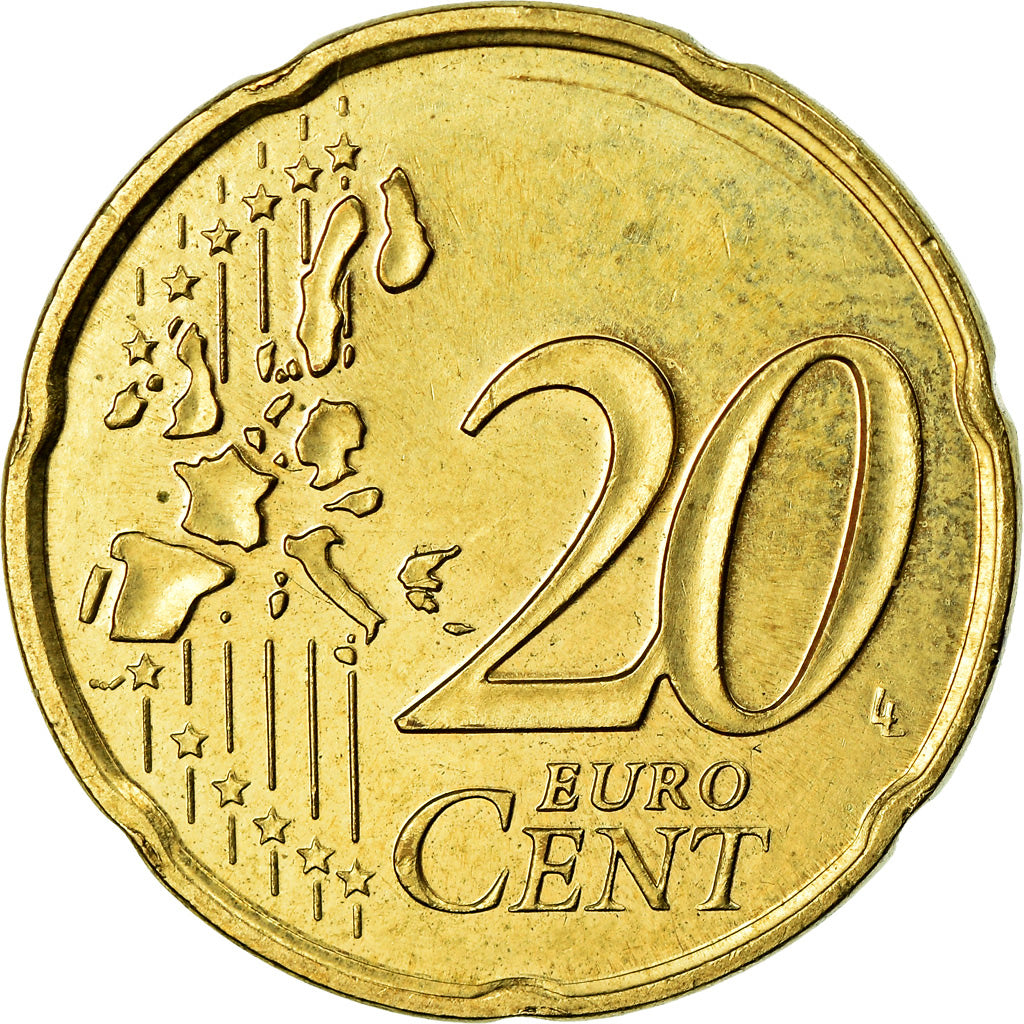 Monaco, 20 Euro Cent, 2002, SUP, Laiton, KM:171