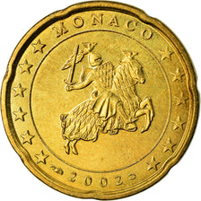 Monaco, 20 Euro Cent, 2002, Paris, AU(55-58), Mosiądz, KM:171