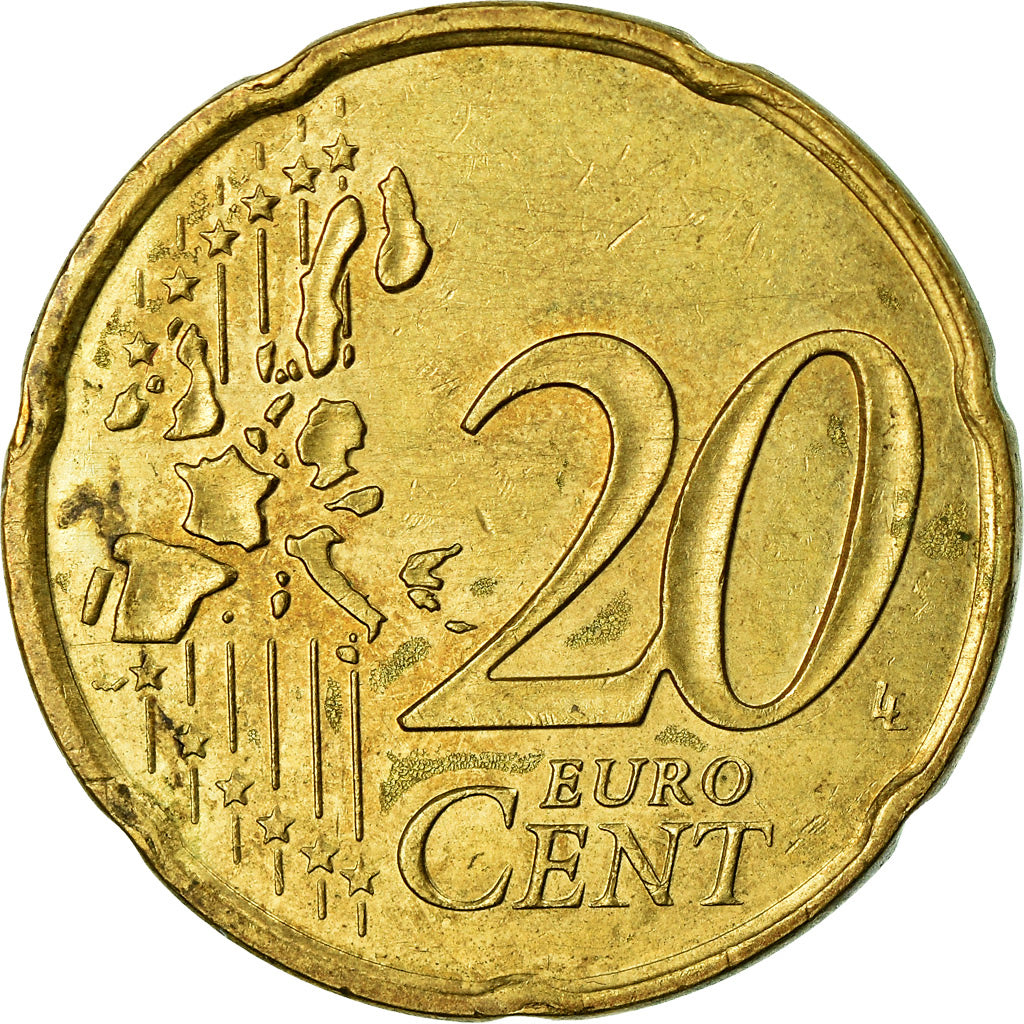 Monaco, 20 Euro Cent, 2001, AU(55-58), Brass, KM:171