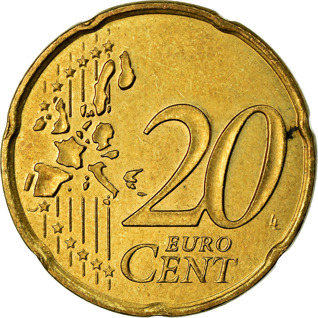 Mónaco, 20 Euro Cent, 2001, AU(55-58), Latão, KM:171