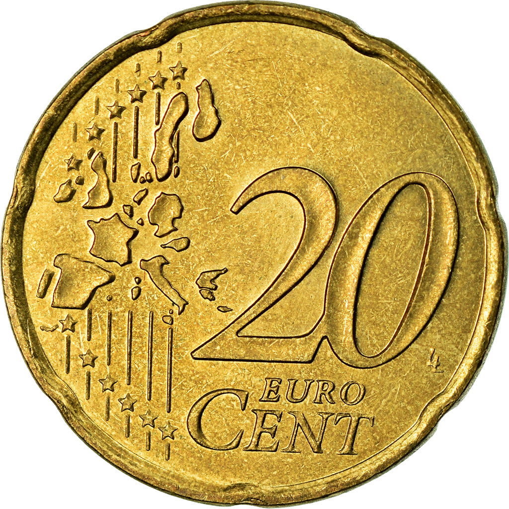 Monaco, 20 Euro Cent, 2001, AU(55-58), Brass, KM:171