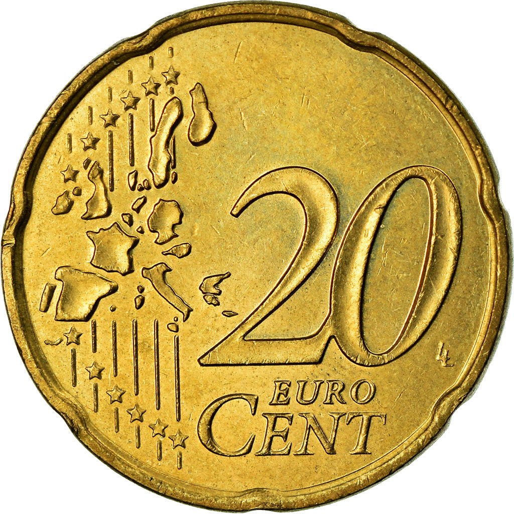 Monaco, 20 Euro Cent, 2001, AU(55-58), Brass, KM:171