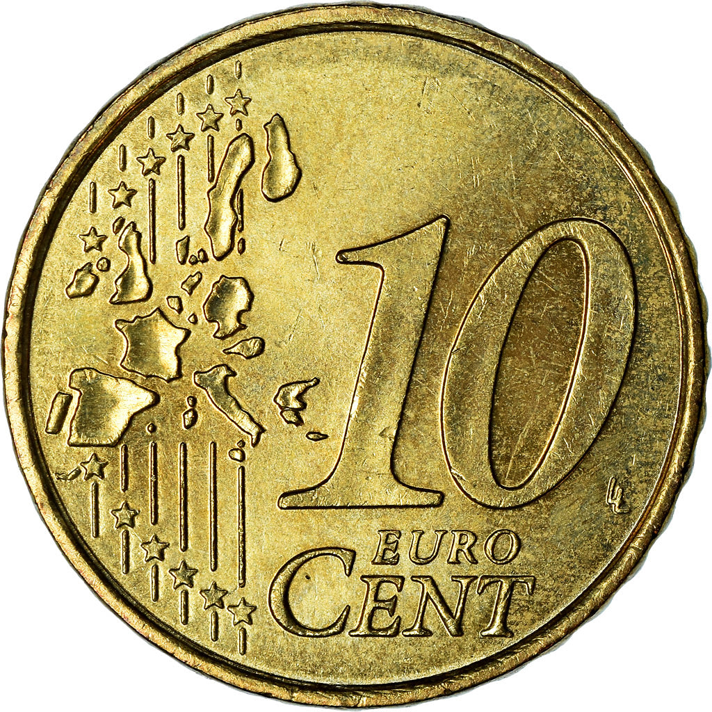 Monaco, 10 Euro Cent, 2001, SPL-, Ottone, KM:170