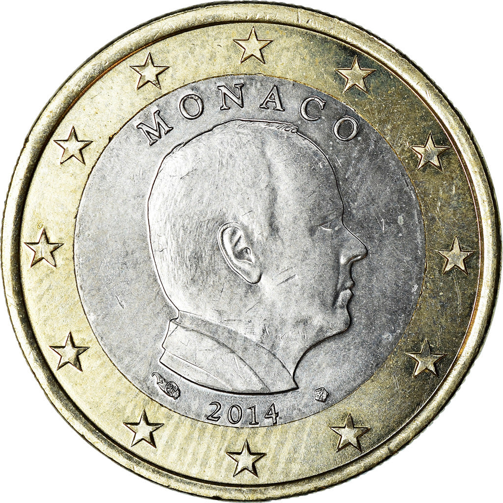 Mónaco, Euro, Prince Albert, 2014, MS(63), Bimetálico