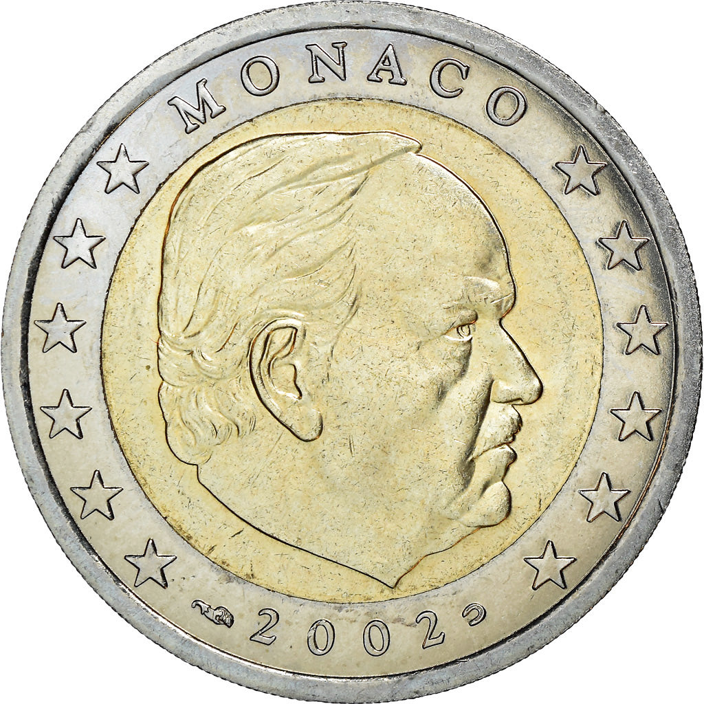 Monaco, 2 Euro, 2002, Paris, MS(63), Bimetaliczny, KM:174
