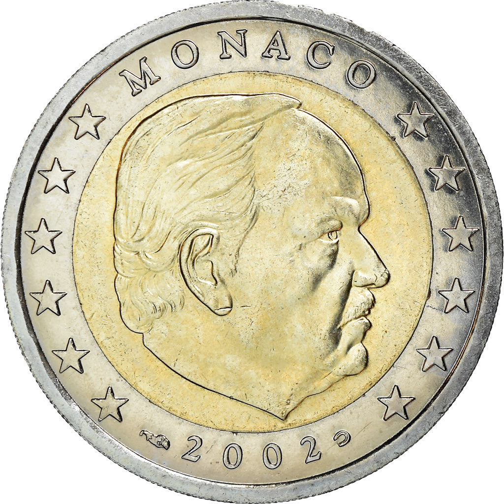 Monaco, 2 Euro, 2002, Paris, MS(63), Bimetaliczny, KM:174