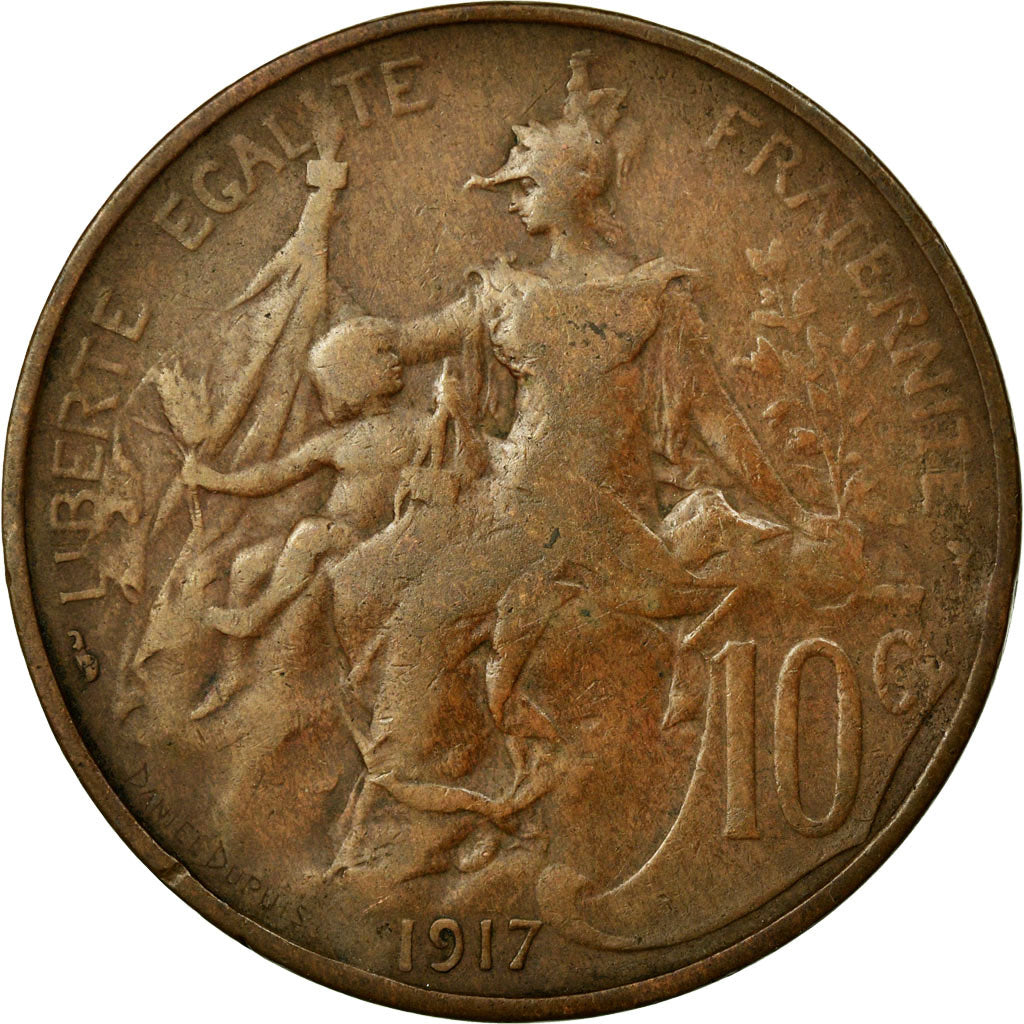 Coin, France, Dupuis, 10 Centimes, 1917, VF(30-35), Bronze, KM:843, Gadoury:277