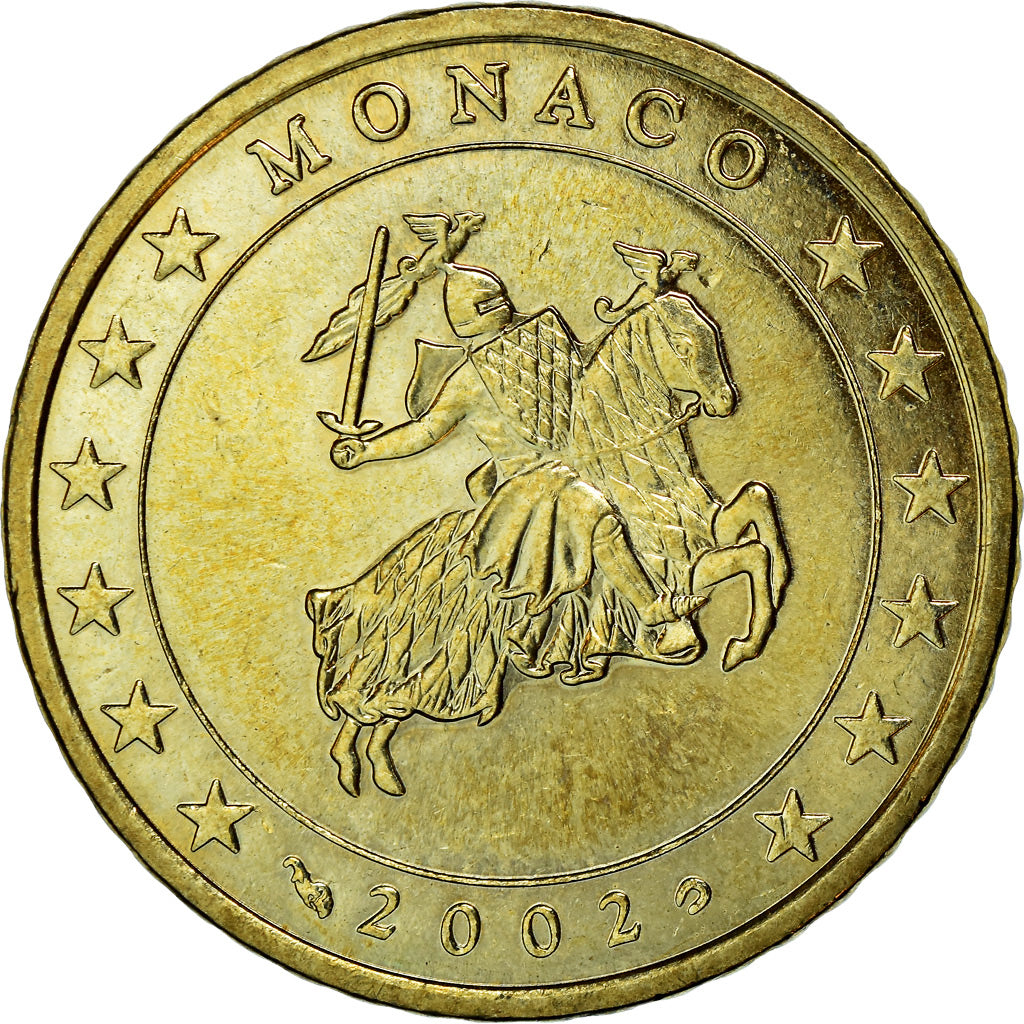 Monaco, 50 Euro Cent, 2002, UNZ, Messing, KM:172