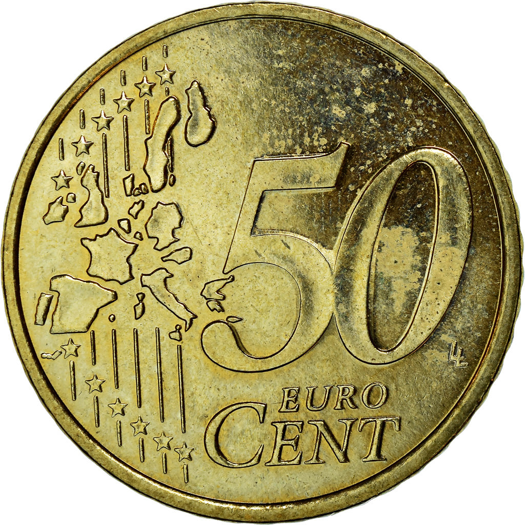 Monaco, 50 Euro Cent, 2002, UNZ, Messing, KM:172