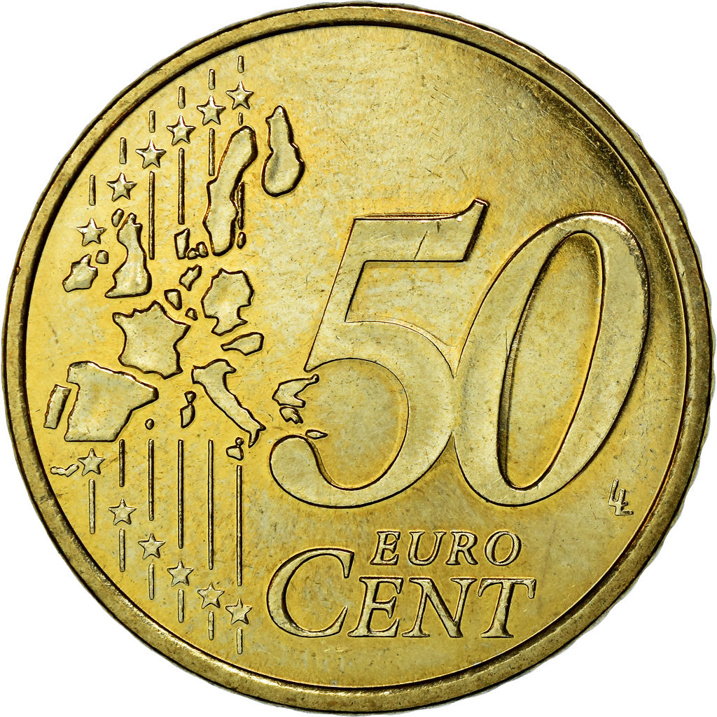 Monaco, 50 Euro Cent, 2002, MS(63), Brass, KM:172